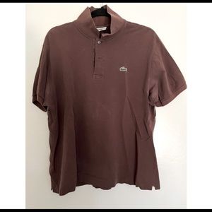 Lacoste - Short sleeve polo size 5 Medium, chocolate brown
